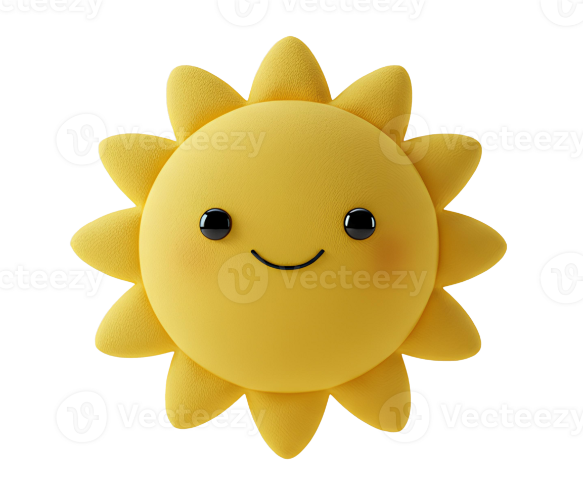 Sun pillow with sunglasses and cheerful expression isolated on transparent background great for summer concept art vacation graphics and kids product visuals png