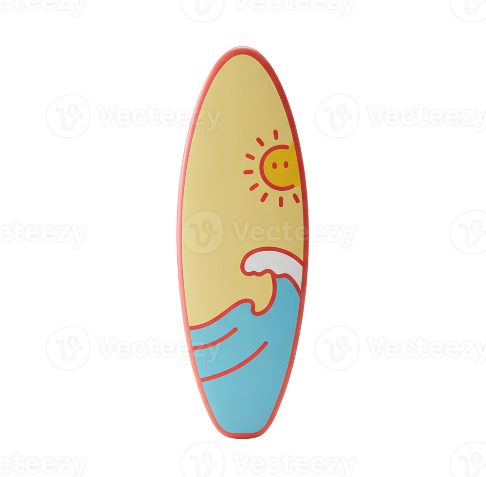 Surfboard cutout with shadow isolated on transparent background ideal for wave riding visuals and coastal sport branding png