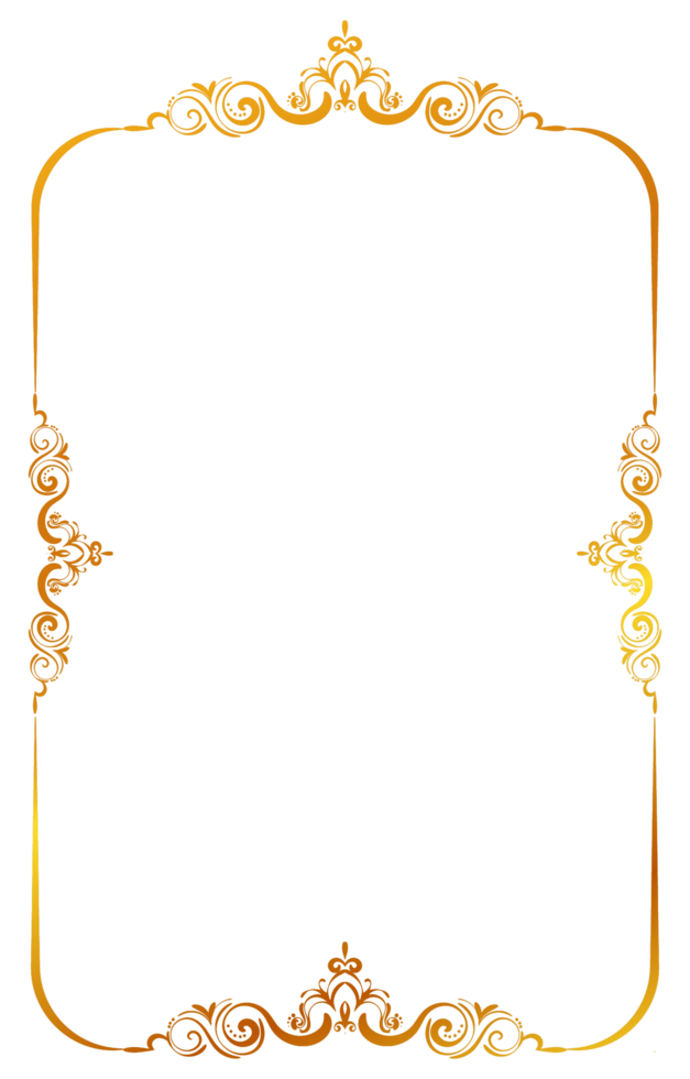 Golden Ornament Border Frame for Invitation Card png