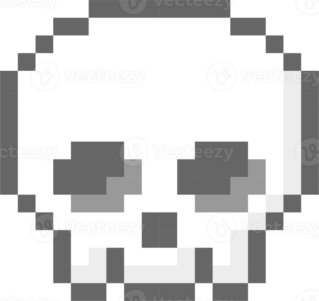 halloween skull 8bit pixel art png