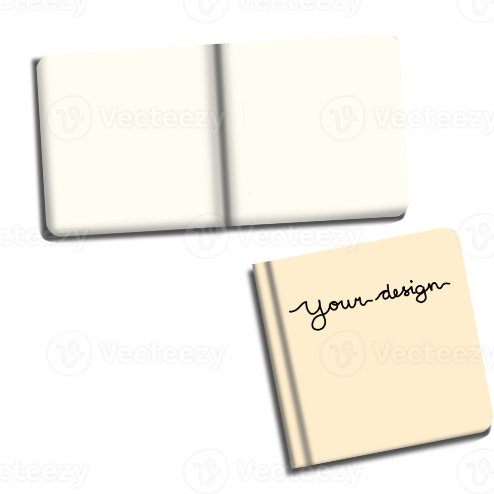 A notebook with a blank page and a pen png