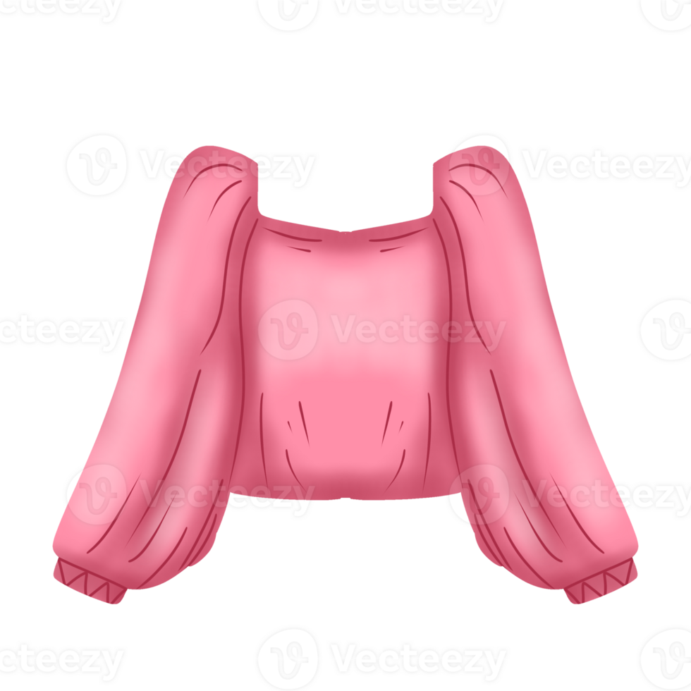 A pink sweater with a long sleeve png