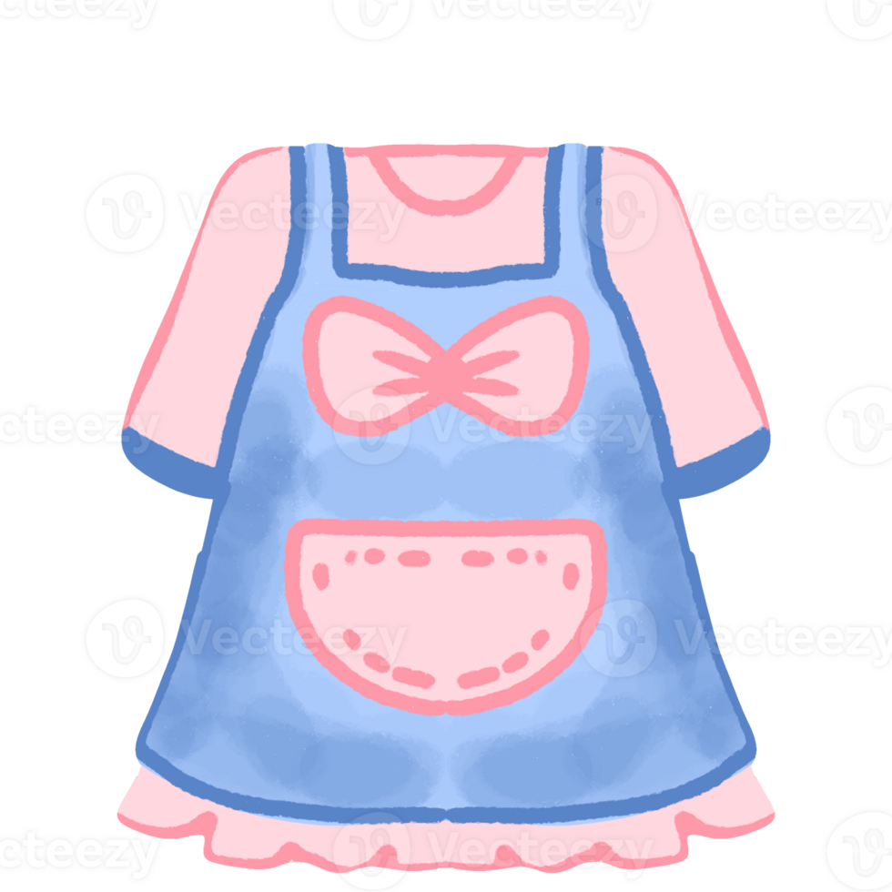A blue dress with pink bow on it png
