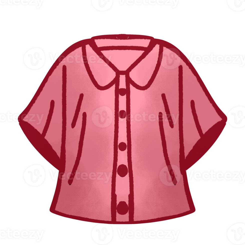 A pink shirt with a collar and buttons png