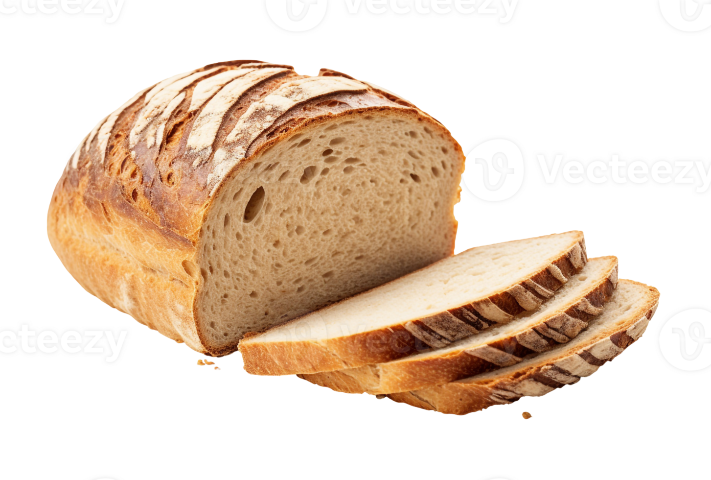 Fantasy-Inspired Whole Bread Sliced and Isolated png