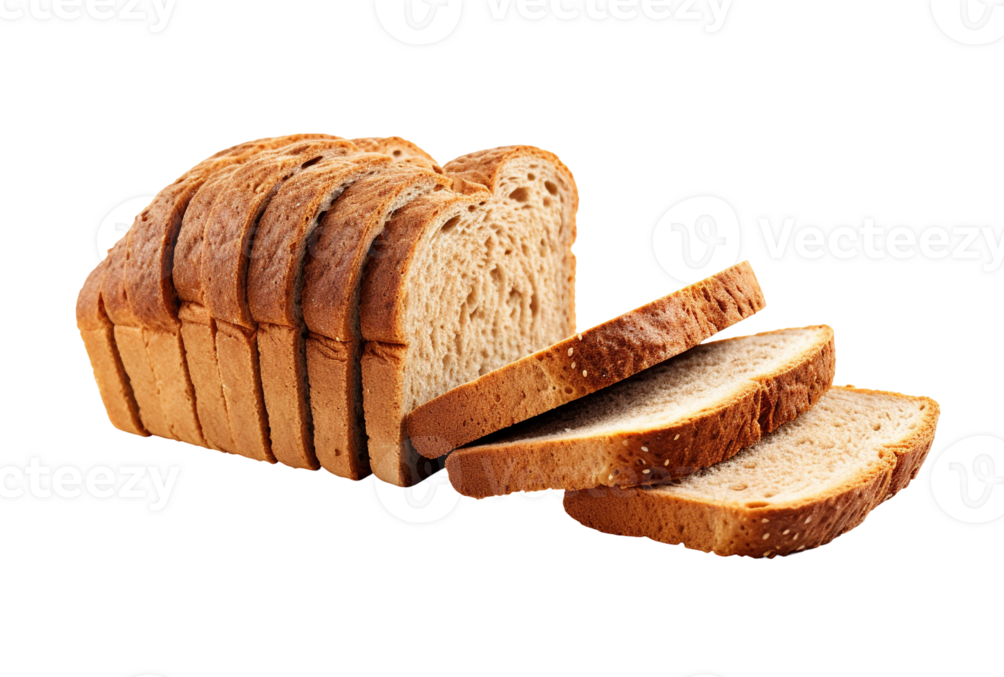 Sliced Healthy Whole-Grain Bread on Clear Background png