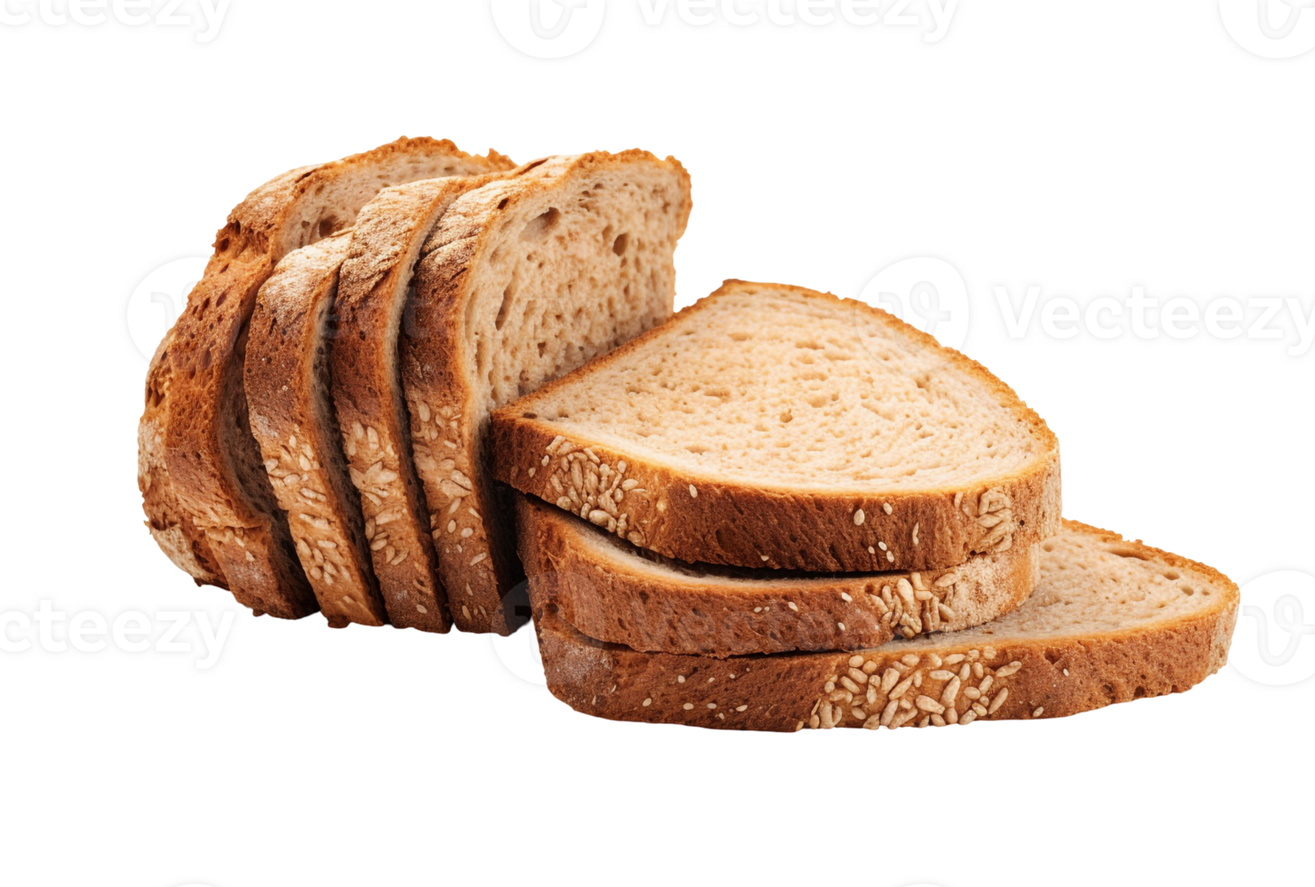 Artisan Whole-Grain Bread Slices Isolated Clearly png