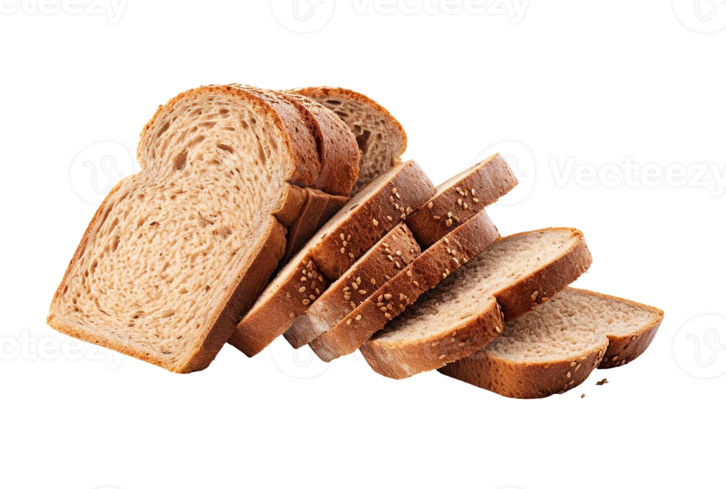 Transparent Image of Sliced Whole-Grain Bread png