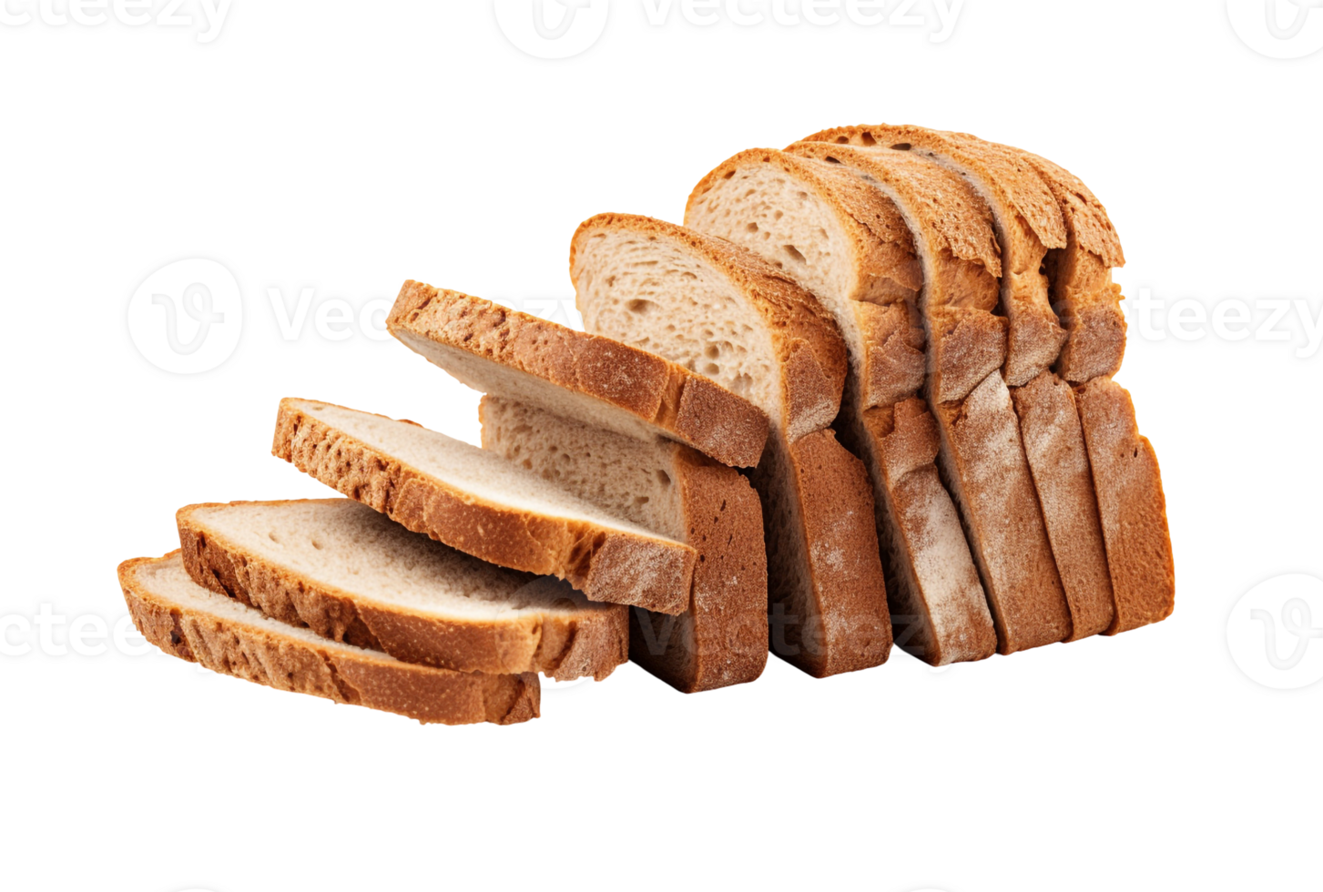 Crisp Whole-Grain Bread Slices on Transparent Background png