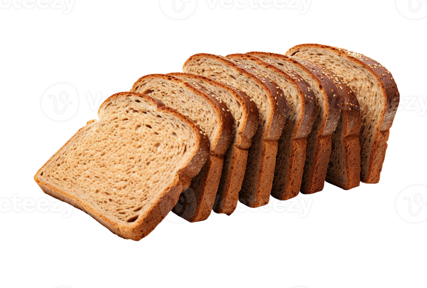 Rustic Whole-Grain Bread Slices, No Background png