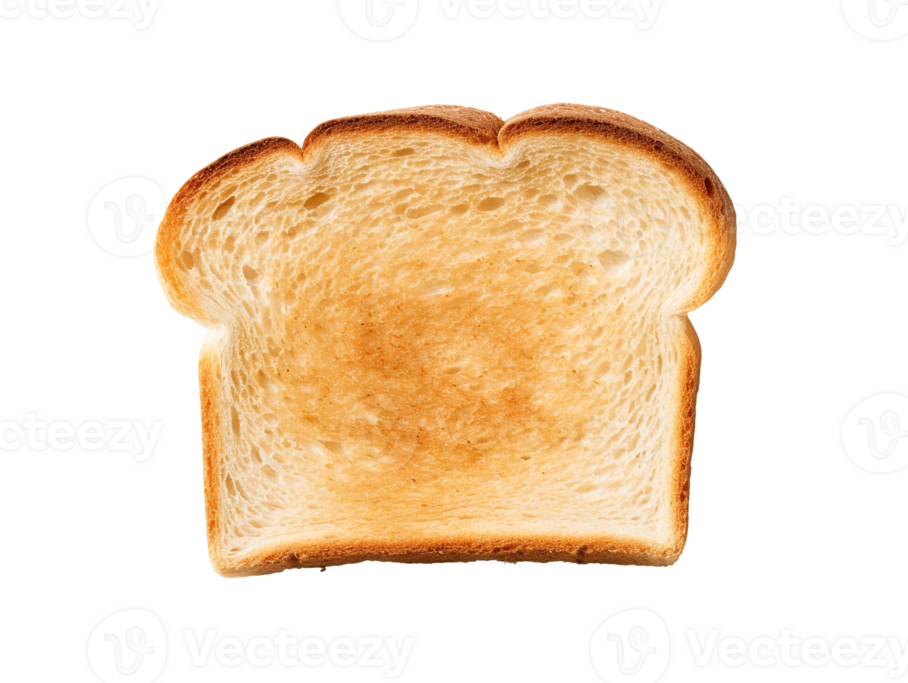 Toasted Slice of Bread on Transparent Layer, Top View png