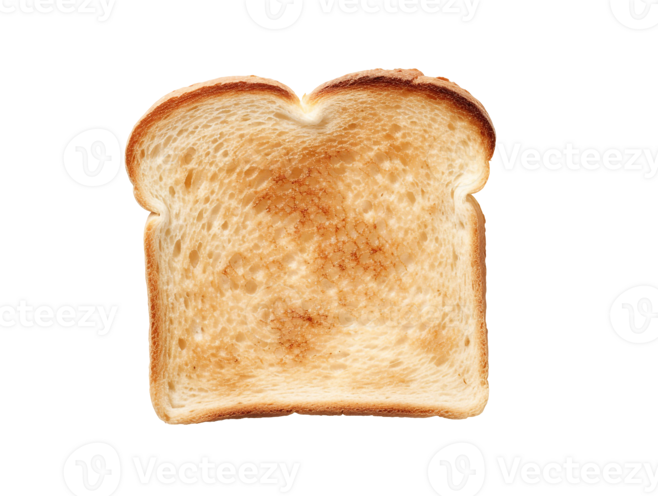 Single Slice of Toast Isolated on Transparent Background, Top View png
