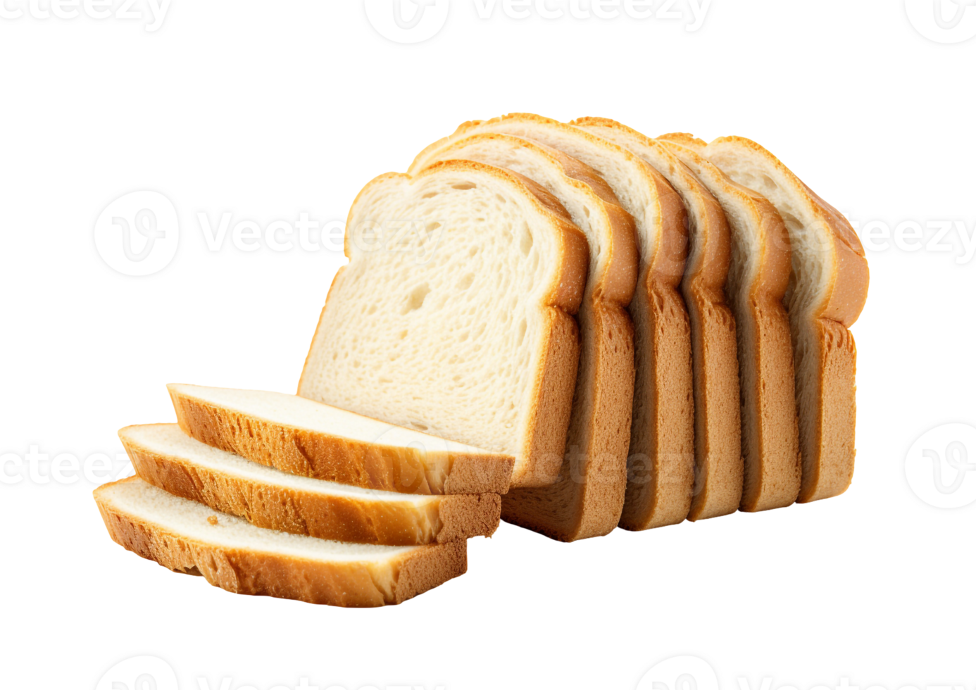 Overhead View of White Bread Slices on Clear Layer png