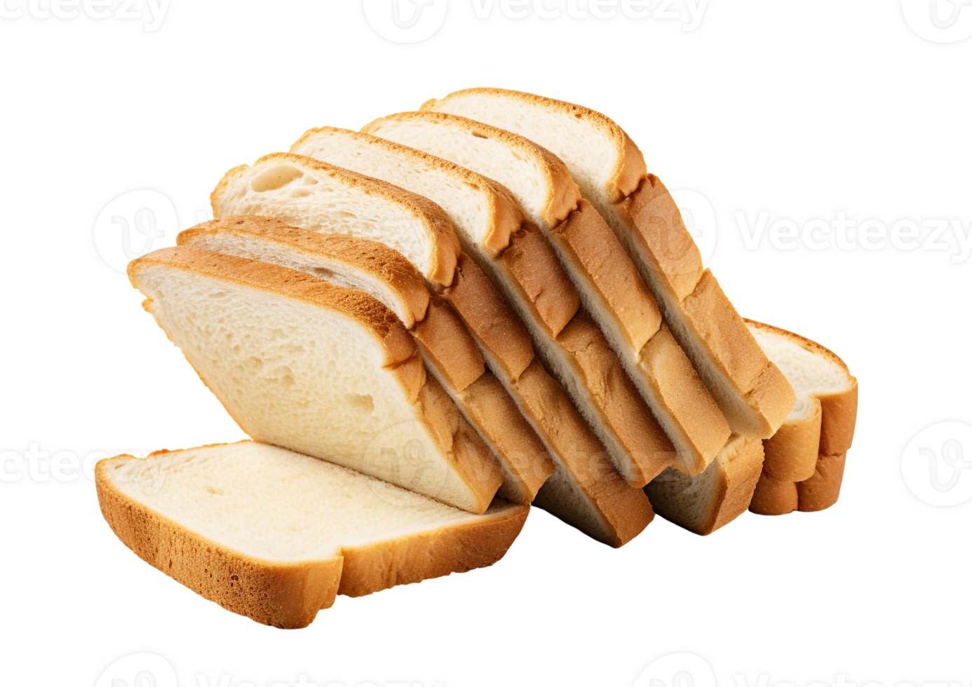 White Bread in Slices on Invisible Background png