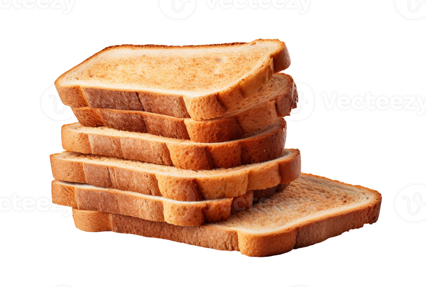 Plain Bread Slices Isolated on Transparent Background png