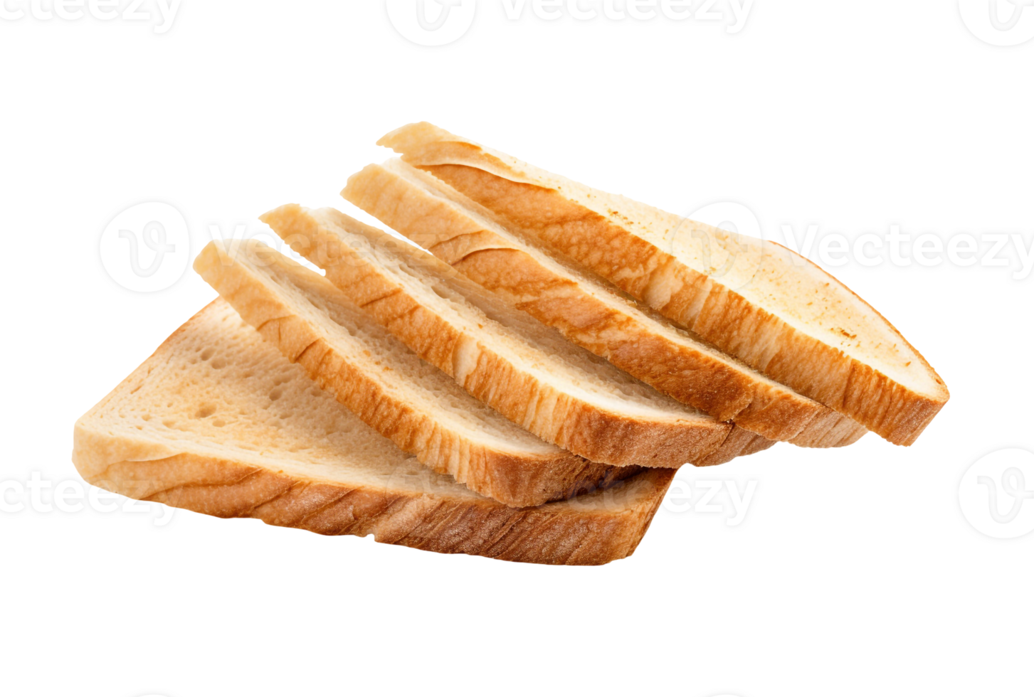 Group of Bread Slices Floating on Transparent Background png