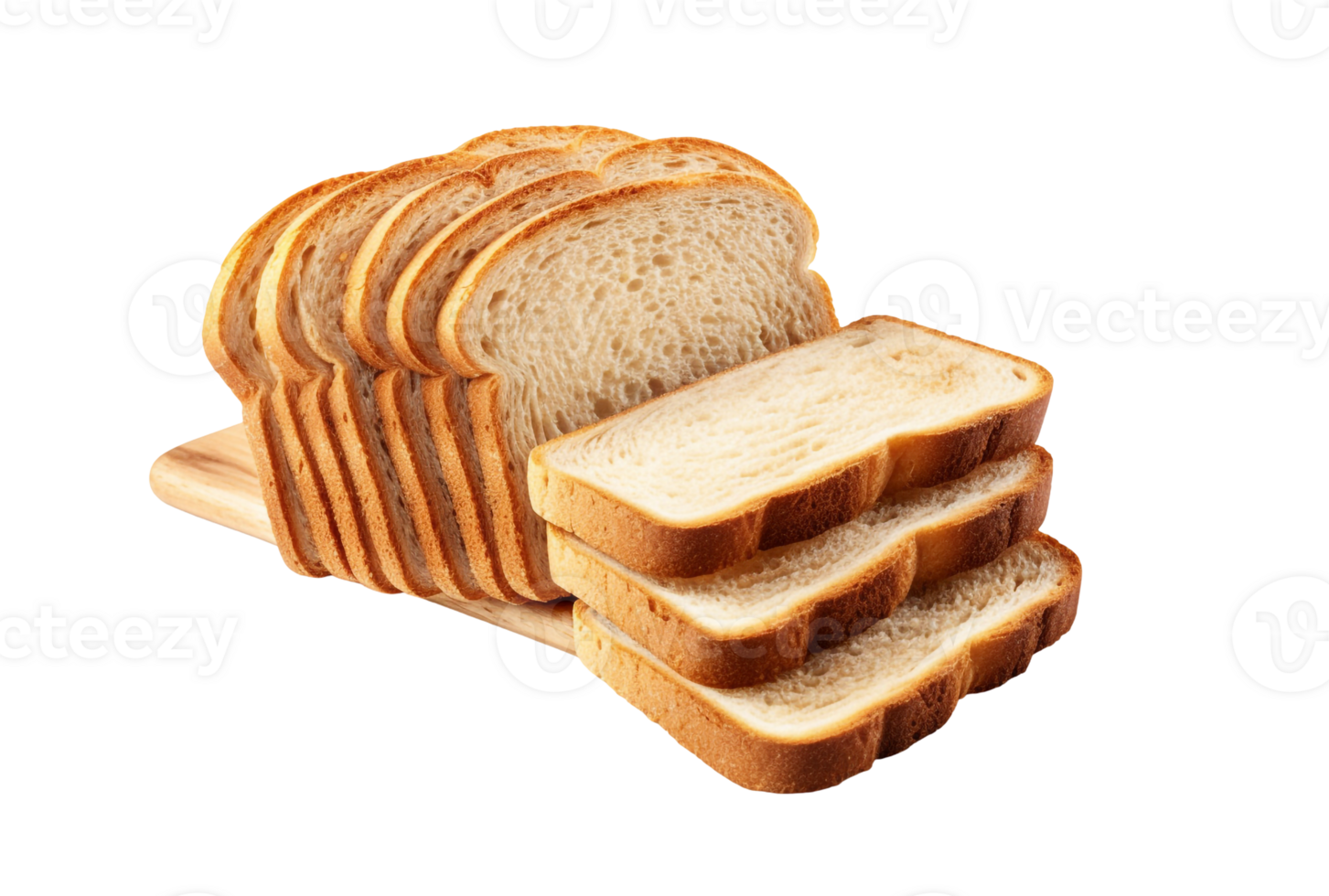 Overhead View of Sliced Bread on Clear Background png
