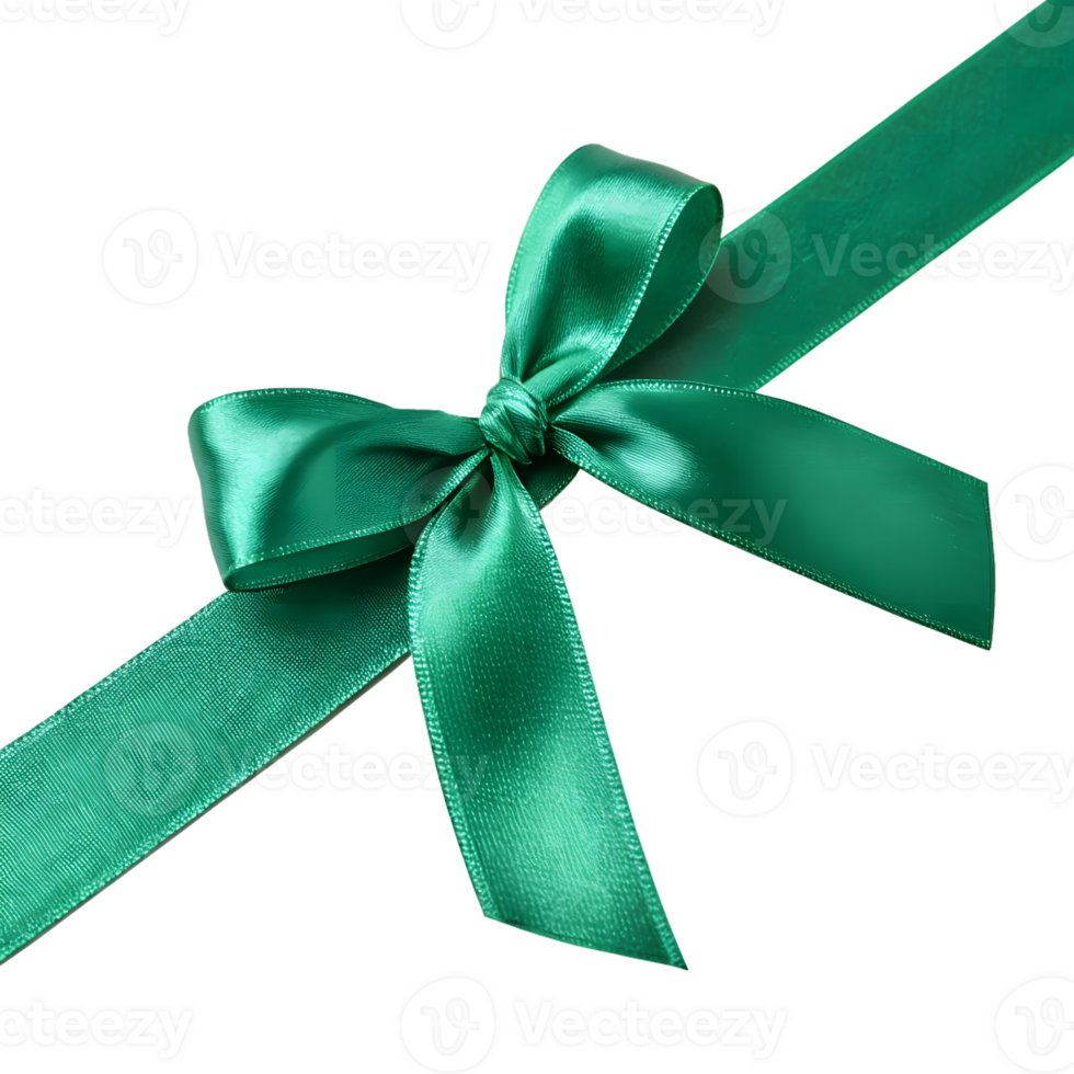 Elegant Green Satin Ribbon on Transparent Background png