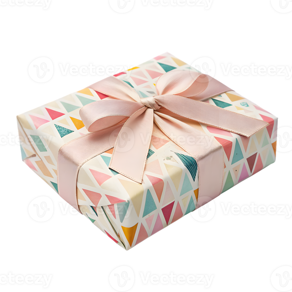 Colorful Geometric Patterned Wrapping Paper Sheets on Transparent Background png