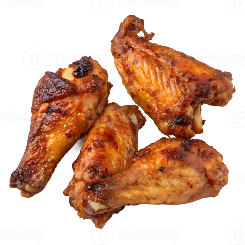 Delicious Grilled Chicken Wings on Transparent Background png
