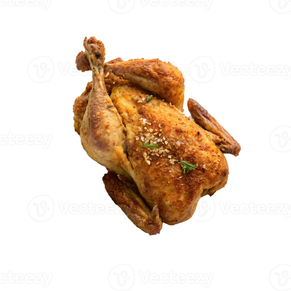 Crispy Baked Quail on Transparent Background png