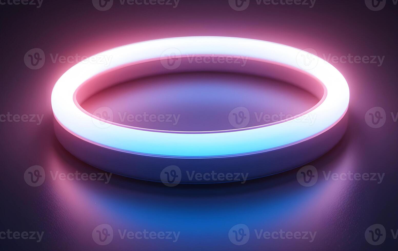 3d Render Of A Glowing Neon Light Ring Background photo