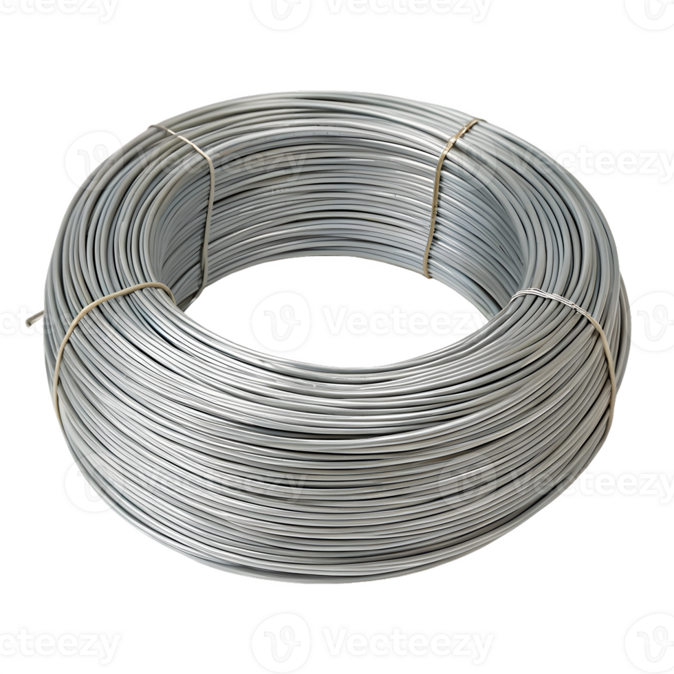 Nichrome Alloy Wire Coil on Transparent Background. png