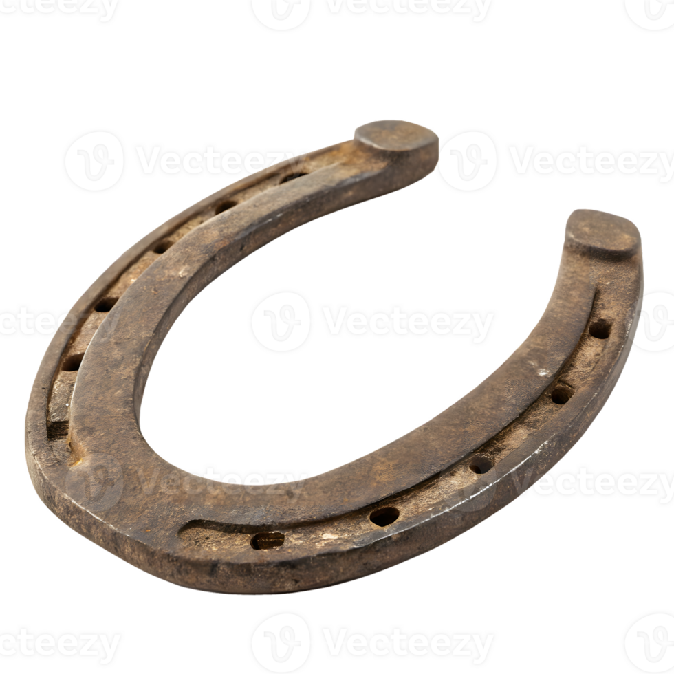 Rustic Metal Horseshoe on Transparent Background. png