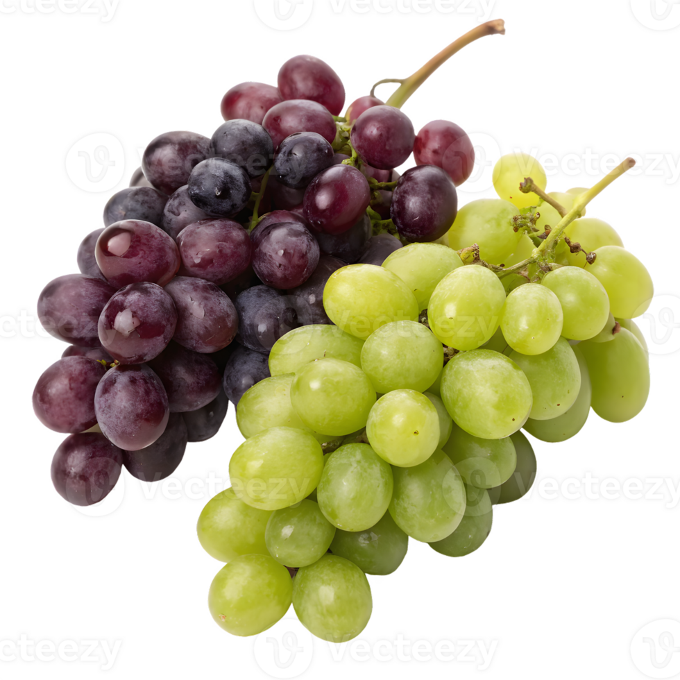 Two Bunches of Fresh Grapes on Transparent Background png