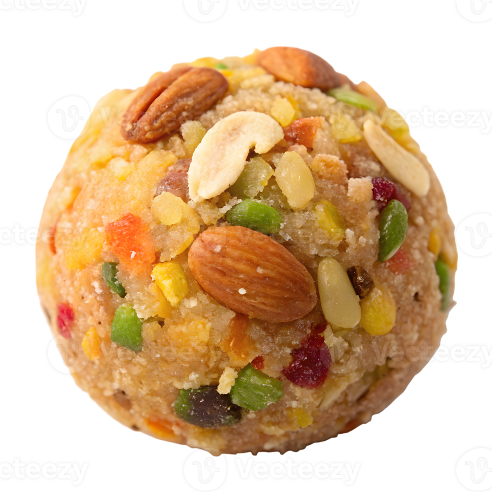 Delicious Dry Fruit Laddu on Transparent Background. png