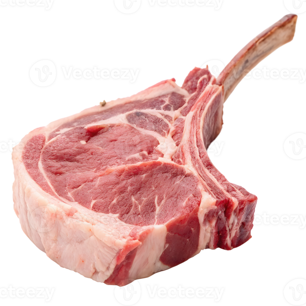 Raw Mutton Back Chop on Transparent Background png