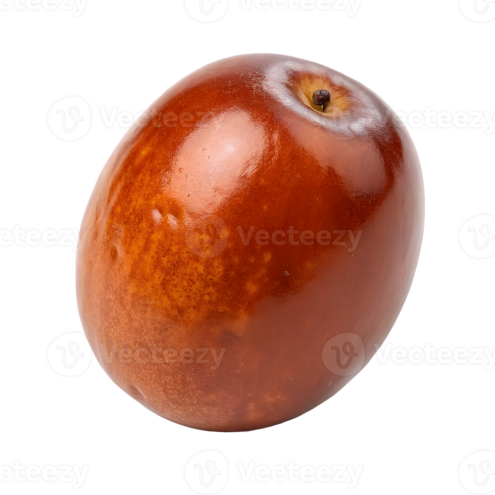 Single Ripe Jujube Fruit on Transparent Background png