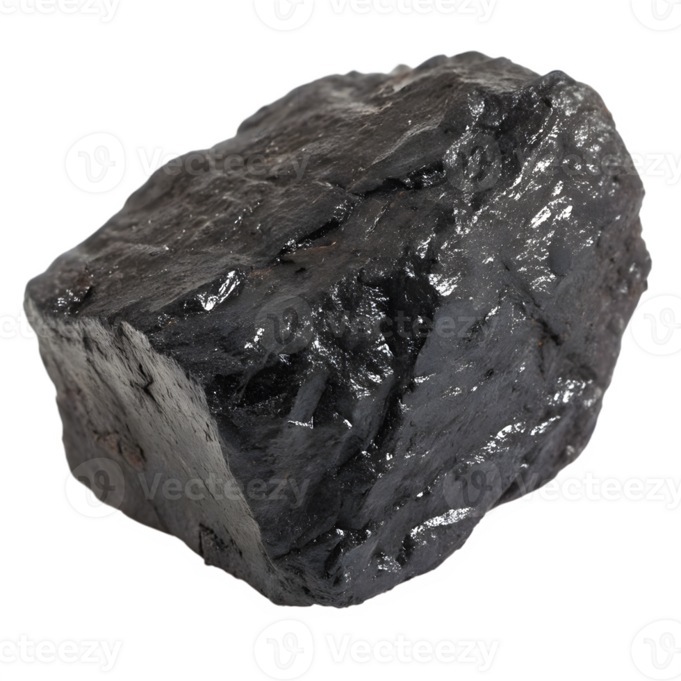 Bituminous Coal Rock on Transparent Background png