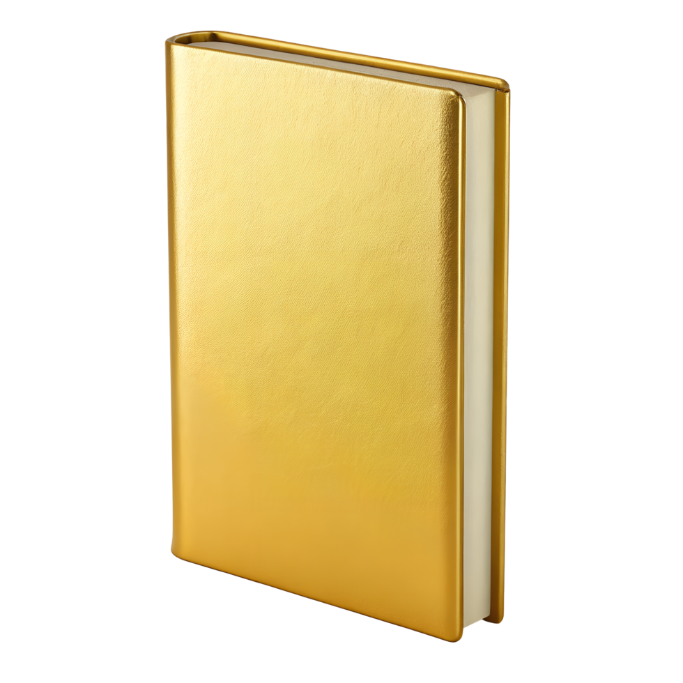 Luxurious Gold Notebook Elegant Diary Premium Book Cover Blank Template Golden Texture png