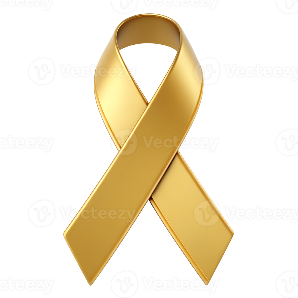 A Golden Awareness Ribbon Symbol Hope Charity Support for Cancer Childhood Illness Donation Health Medical png