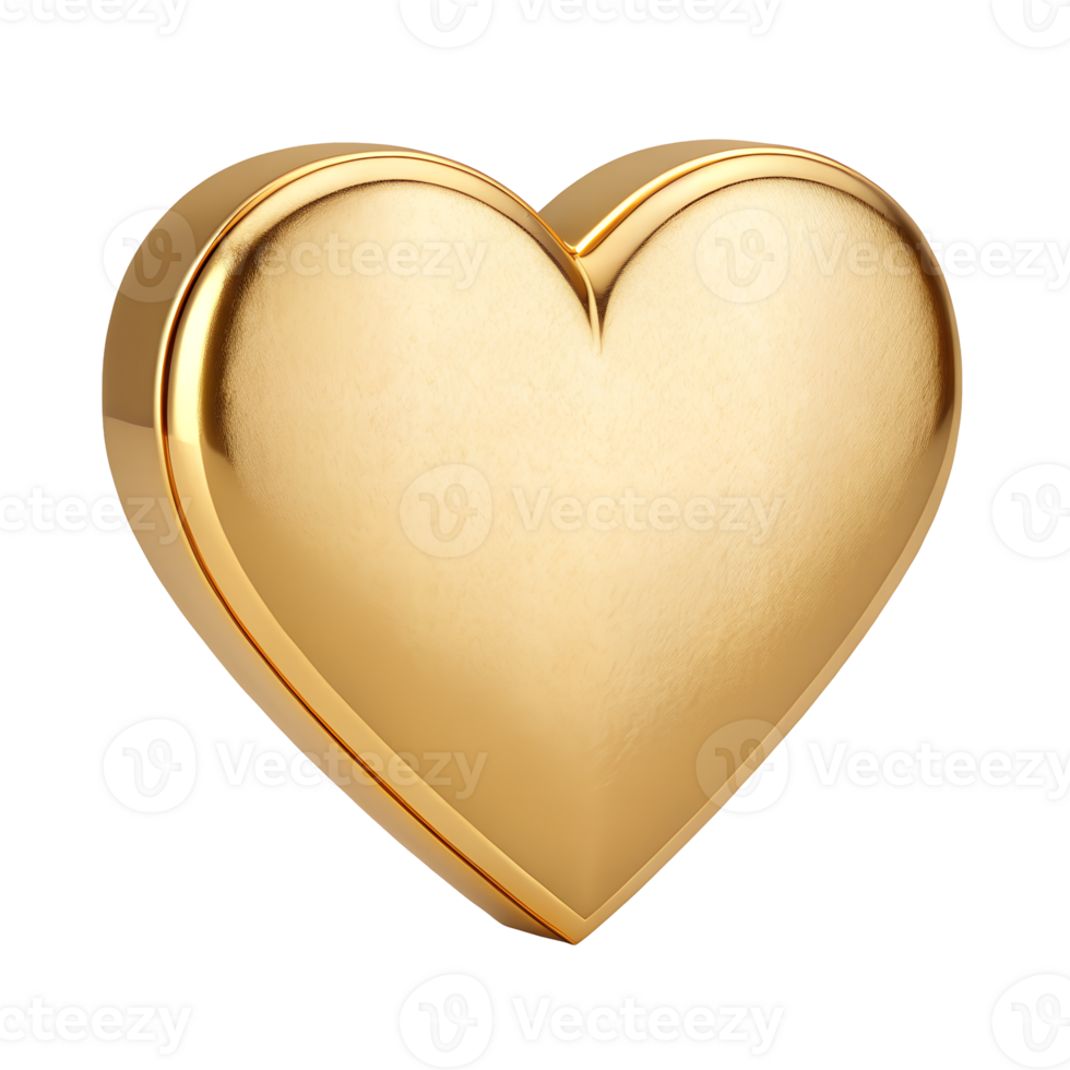 A Luxurious Golden Heart Shape Symbol Representing Love Romance Affection and Passion Perfect for Valentine's Day or Wedding Invitations png