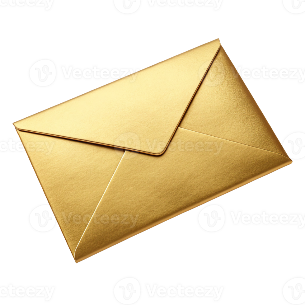 Elegant Gold Envelope Luxury Mail Golden Stationery Premium Correspondence Invitation Blank png