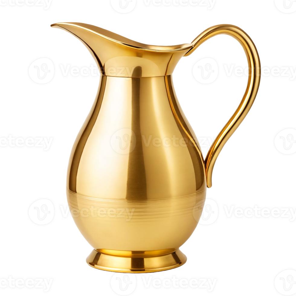 Elegant Gold Metal Pitcher Polished Water Jug Luxury Tableware Shiny Golden Drink Dispenser png