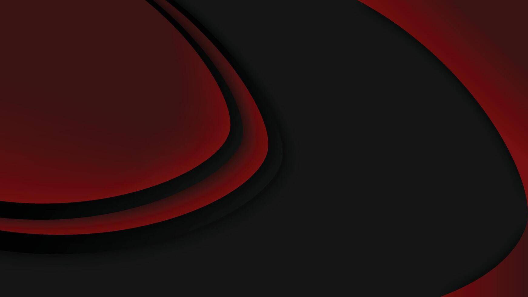 Curved Red and Black Abstract Background Design vector