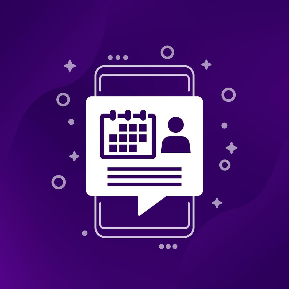 personal planner or schedule icon with a smart phone vector