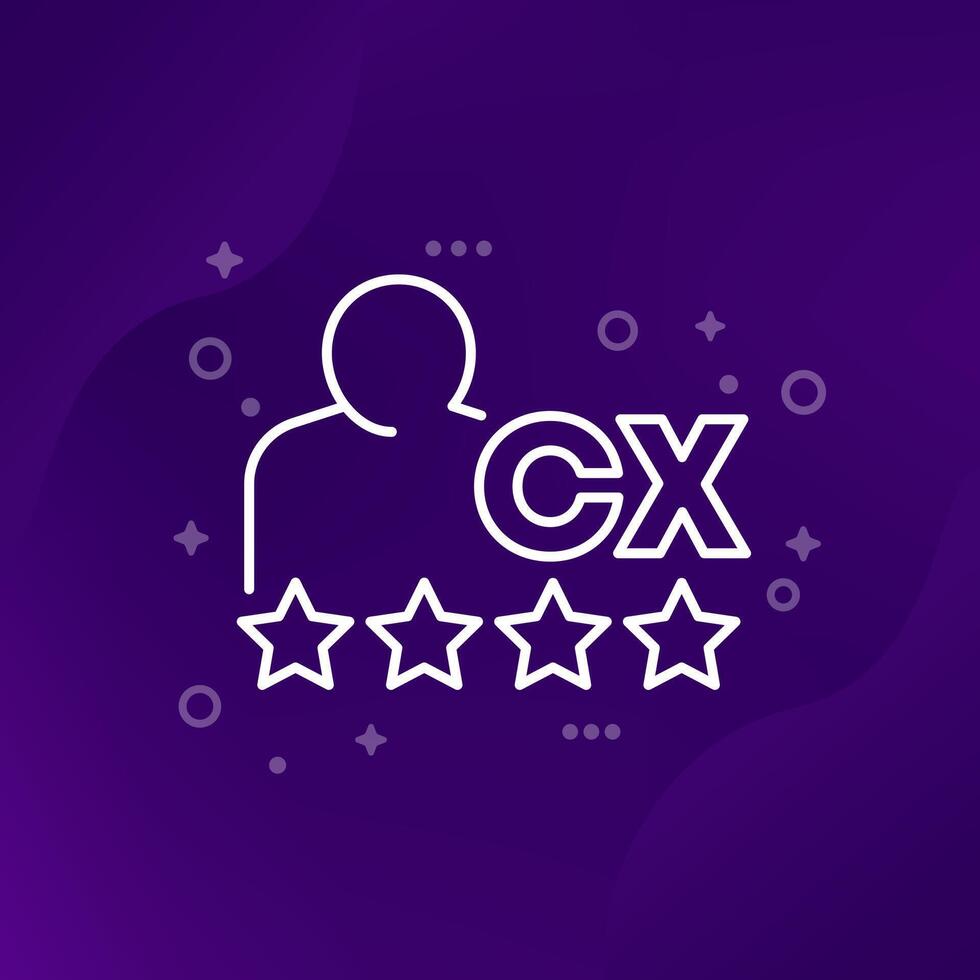 CX, Customer experience line icon, vector