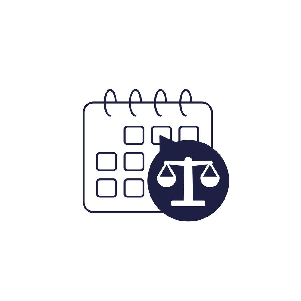 trial date icon with a calendar on white vector