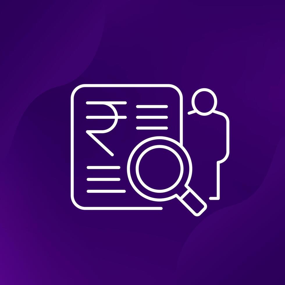 auditor line icon with indian rupee vector