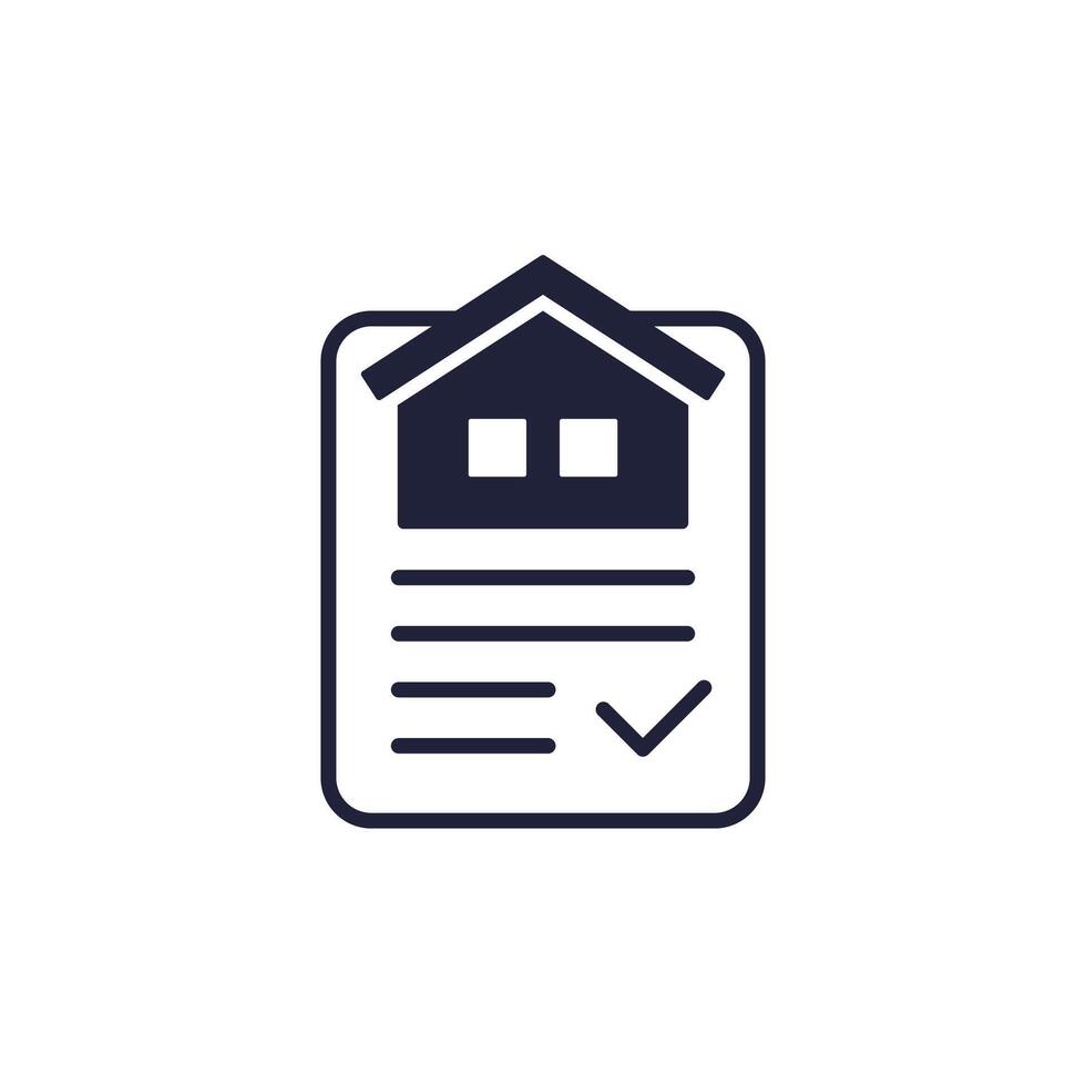 permit icon with a house, building permission vector