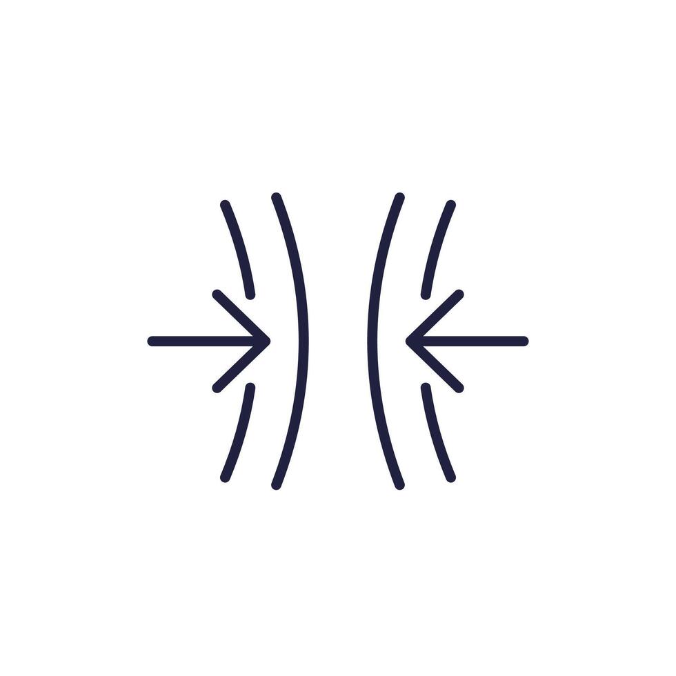 compression or squeeze icon, line design vector