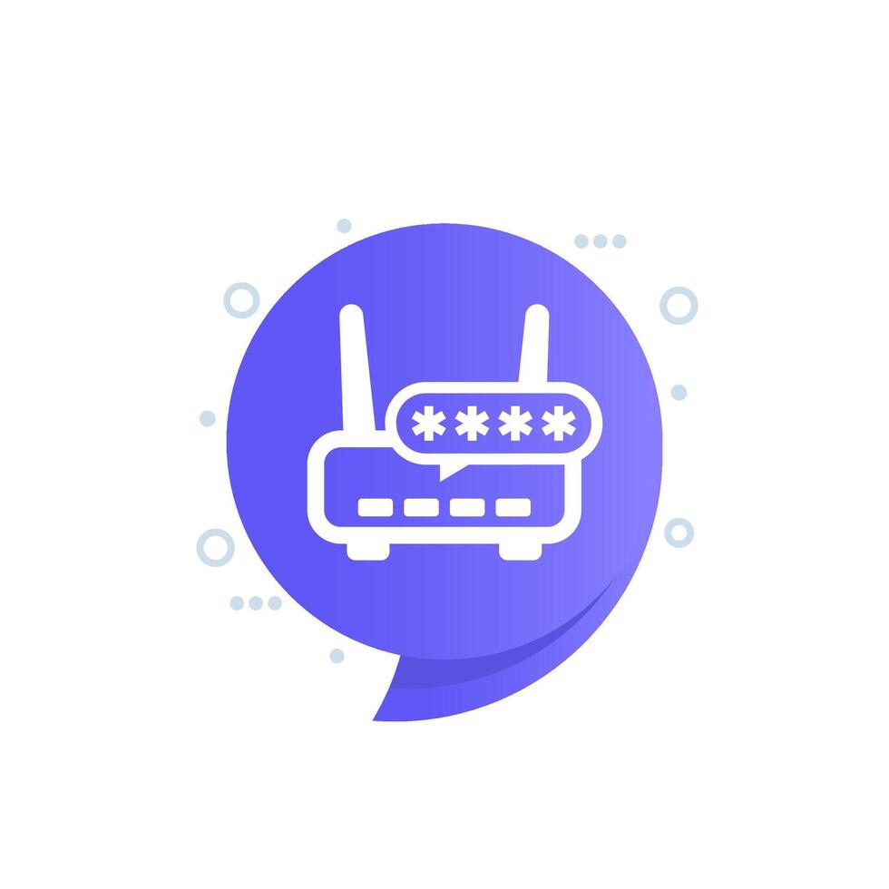 password access to wi-fi router icon vector