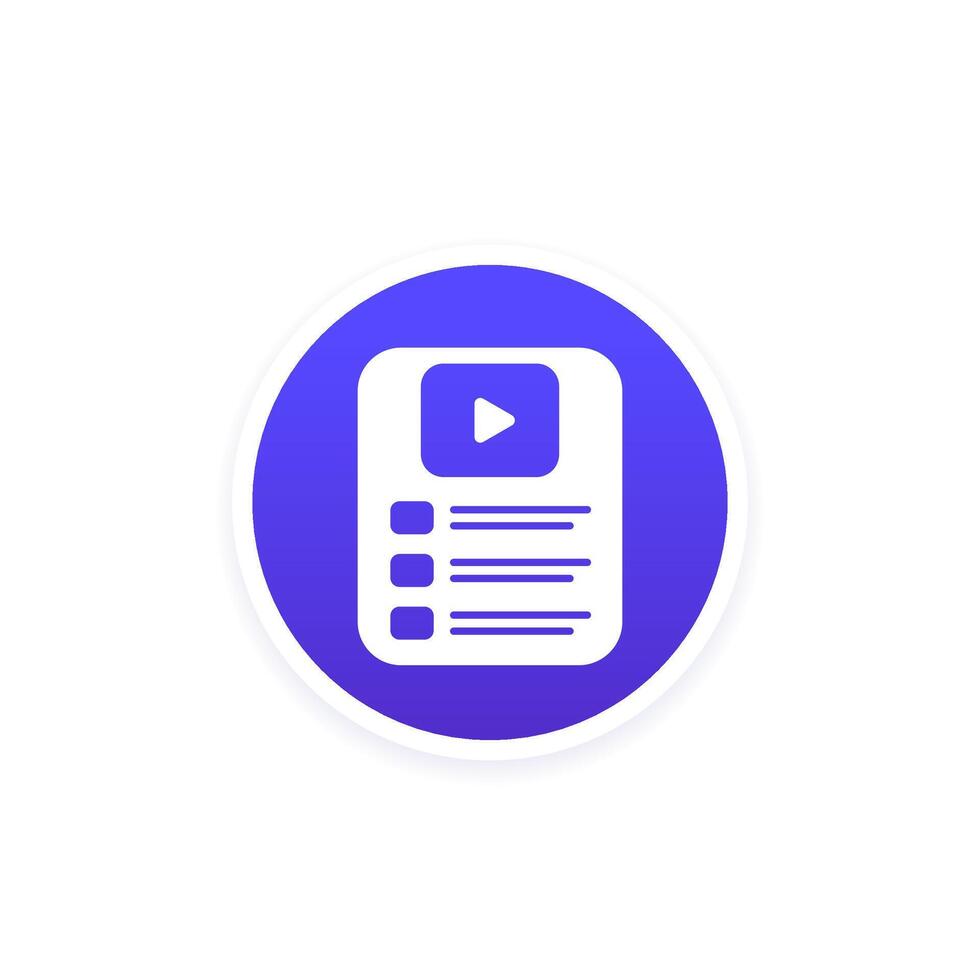 playlist icon for web vector