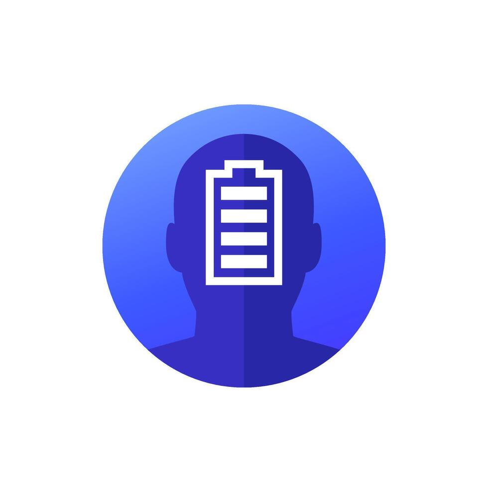 full energy icon, head and battery design vector