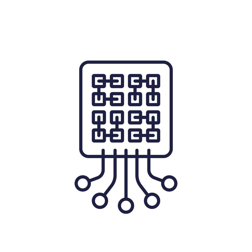pattern recognition icon in line style vector