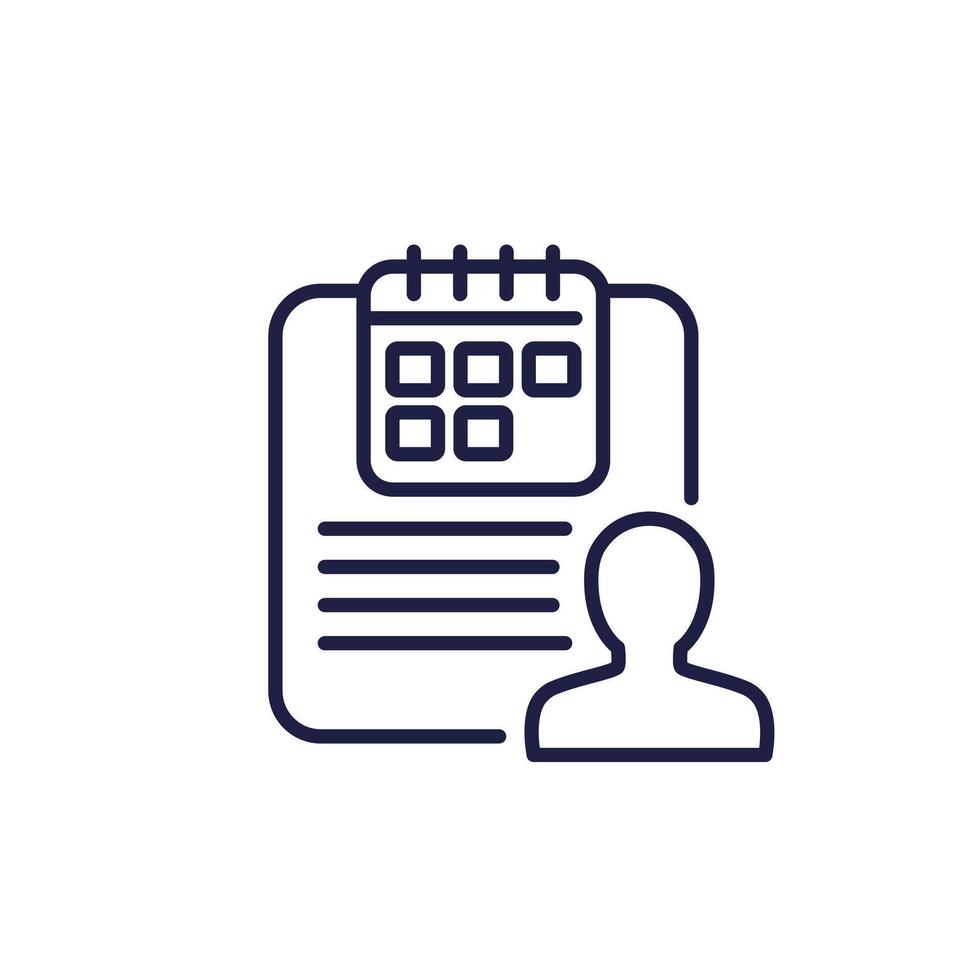 schedule, personal planner line icon vector